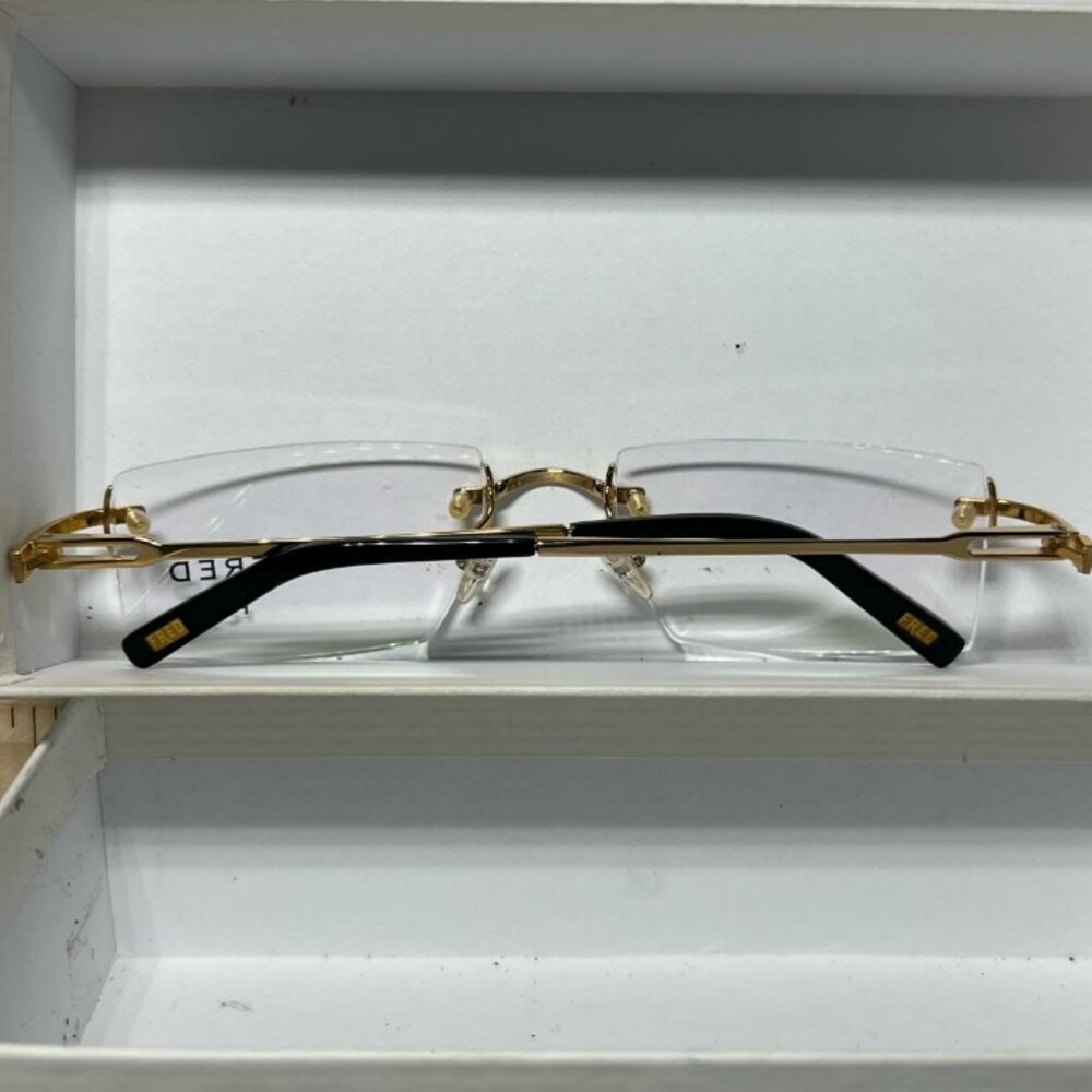 Fred Lunettes Eyeglasses Women's Frames Gold Rimless Italy With Case